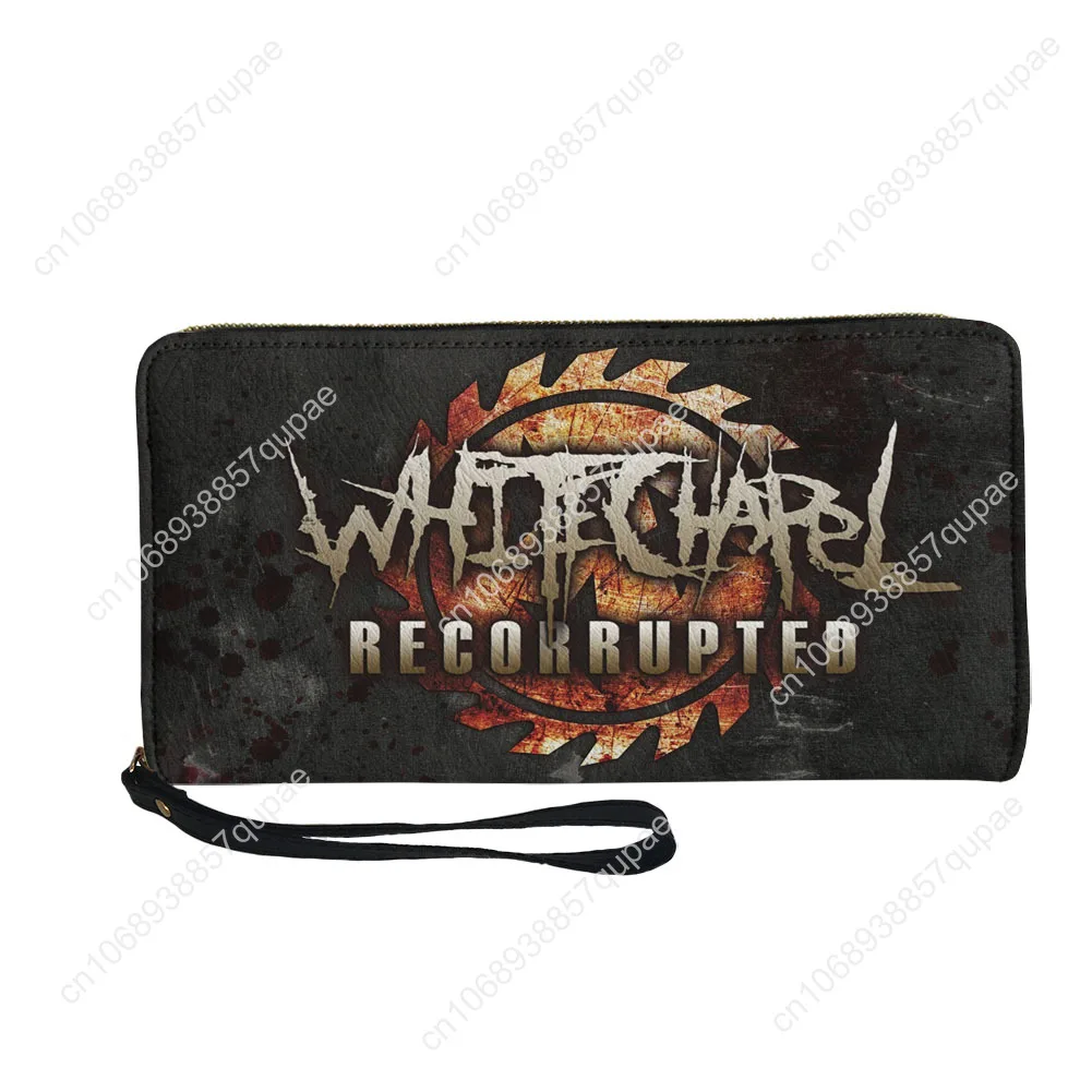 Whitechapel Heavy Metal Band Custom Wallet Purse Mens Women Teenagers Zipper Long Wallets Double Print  Portable Wallet Gift Bag