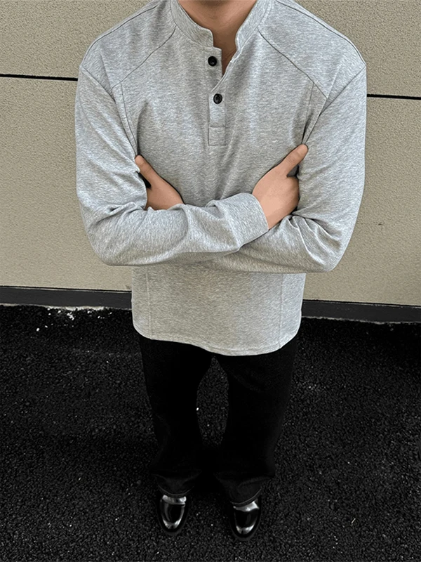 

Мужской свитшот Light ey Deconstructed Patchwork в американском стиле, осенний, из плотной ткани, с воротником Хенли, с внутренней подкладкой.