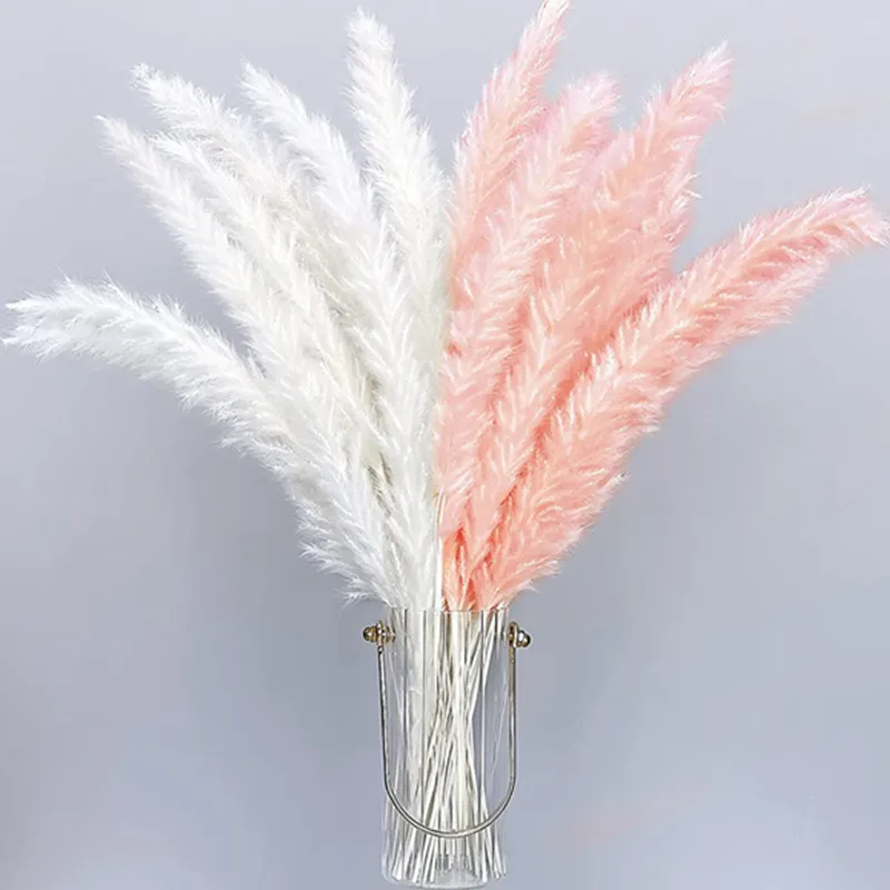 

White Pampas Grass Decor 10 Pcs 17” Wedding Centerpiece Flower Arrangements Natural Home Boho Room Decoration Dried Flower Gift