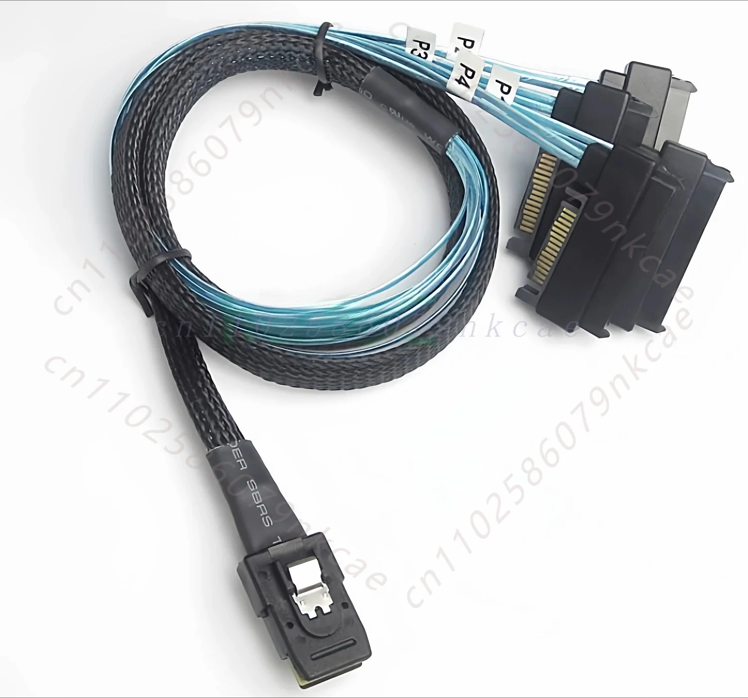 

Mini SAS SFF-8087 to 4x SFF-8482 Forward Breakout Cable 6Gbps for HBA RAID Card to SAS HDD