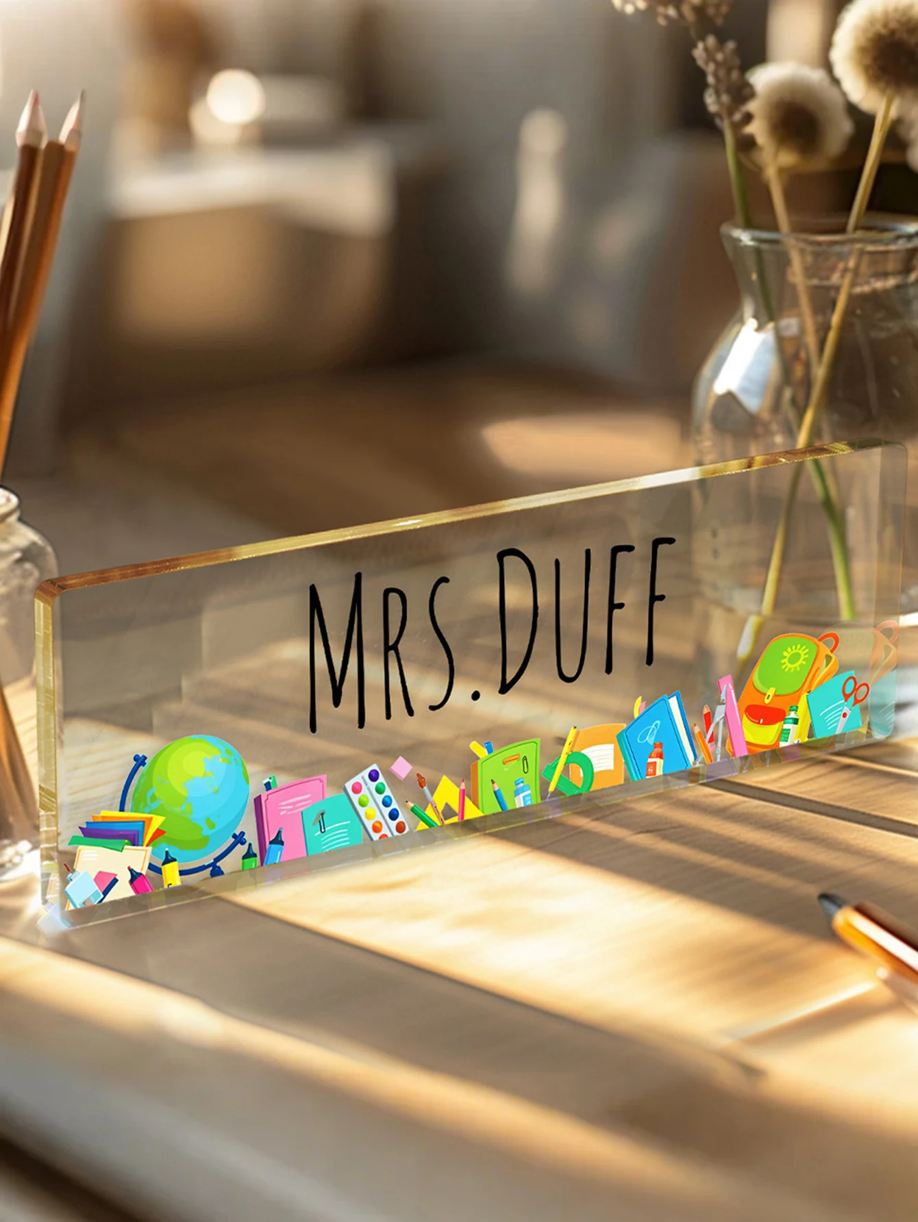 Custom Acrylic Name Logo Plaque Desk Personalized Office Decor Job Title Sign Company Logo Gift for Work Coworker Mother