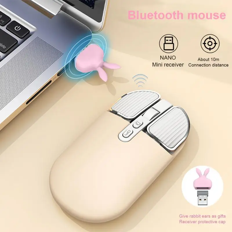 RYRA M203 Second Generation Wireless Mouse BT Dual Mode Mute Cute Laptop Office Home Charging Mouse Computer Accessories