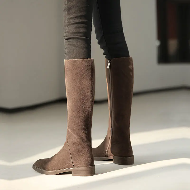 Over The Knee Women Boots New Style Autumn and Winter Vintage Boots Thick Heels Medium Heels High Tube Thigh High Boots