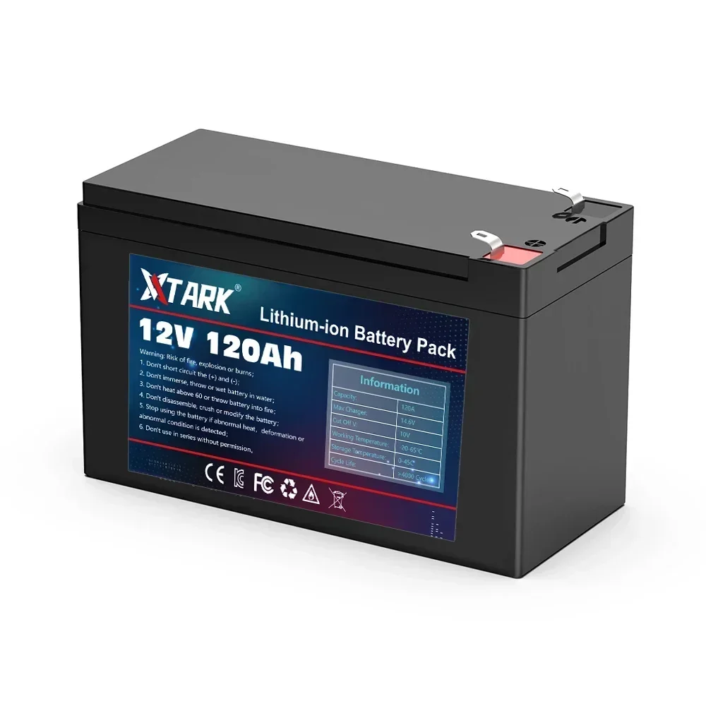 New 12V 45Ah 50Ah 100Ah 120Ah lithium Battery Pack Lithium Iron Phosphate Batteries Built-in BMS For Solar Boat+12.6V Charger