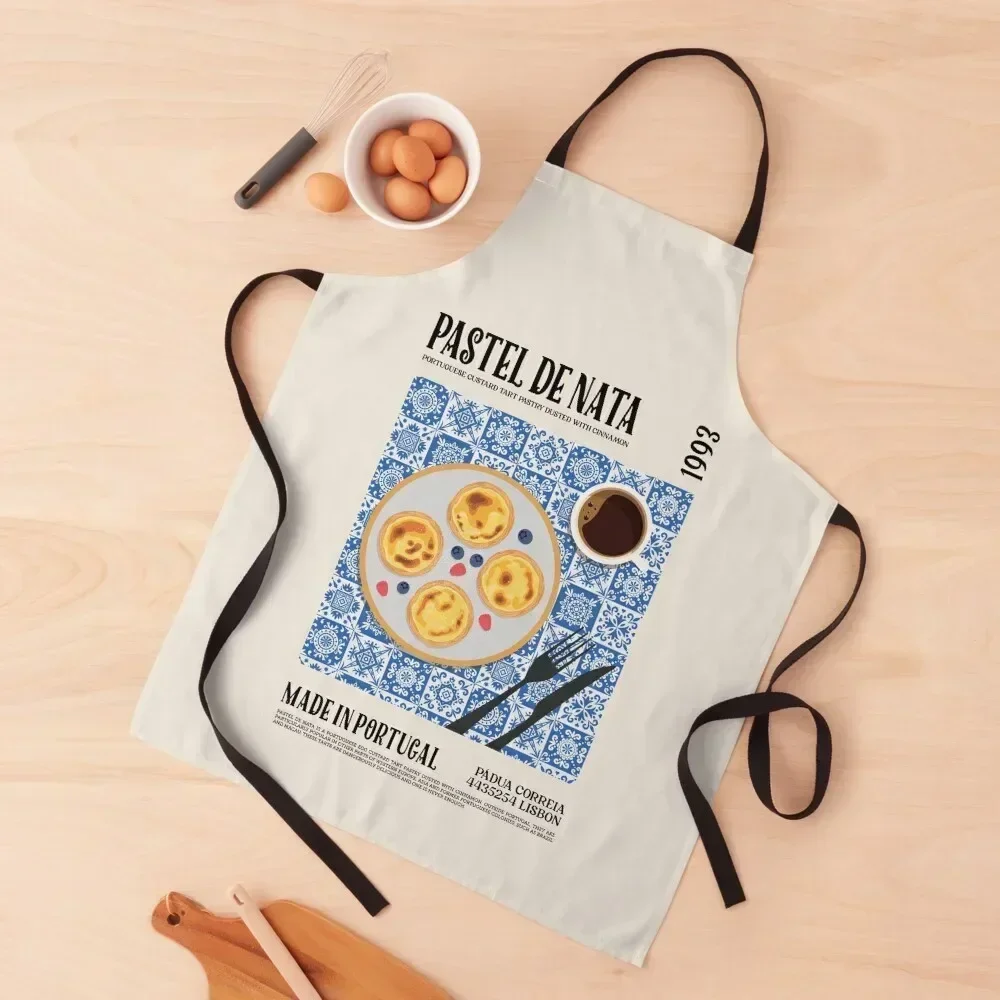 

Pastel De Nata Wall Art Apron Salon work gowns for women cleaning Household Items Kitchen Apron