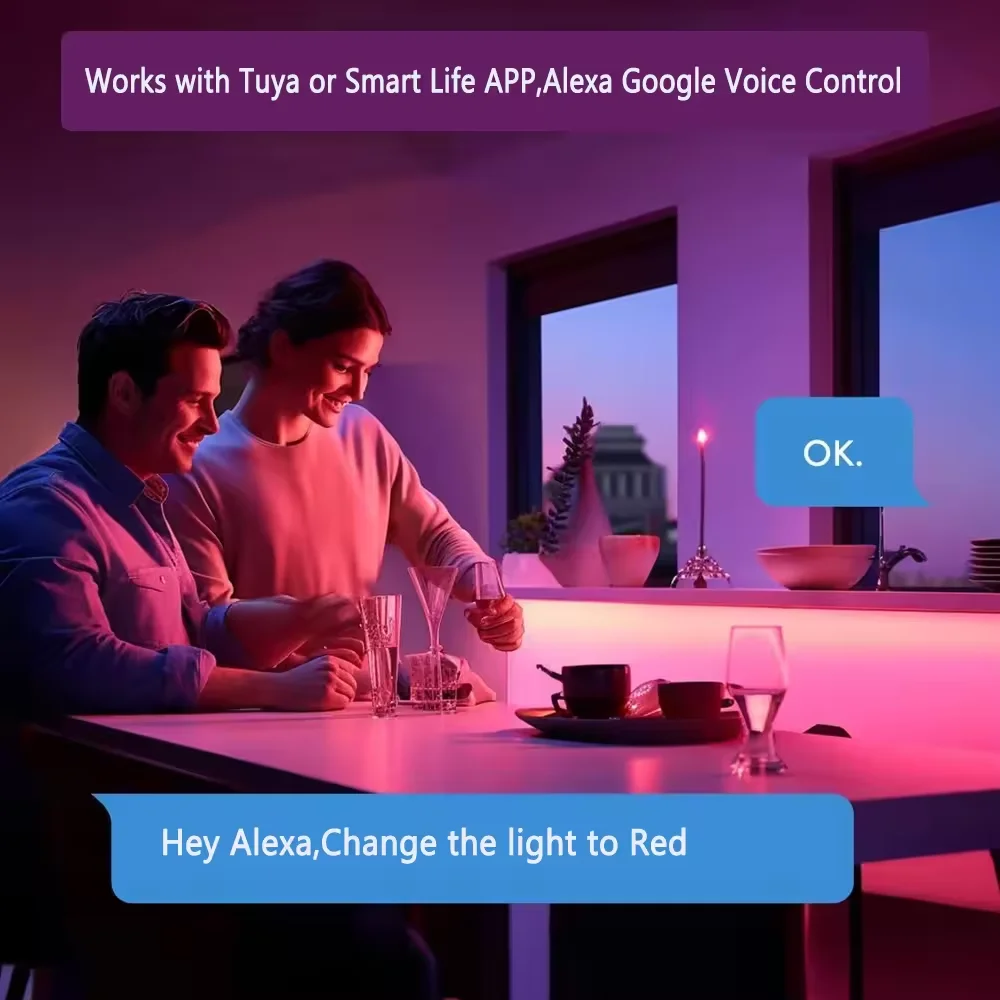 Tuya WIFI DC12V RGB اللون تحت أضواء الكابين عكس الضوء عفريت ضوء مهرجان خزانة غرفة نوم المطبخ ل أليس اليكسا جوجل المنزل