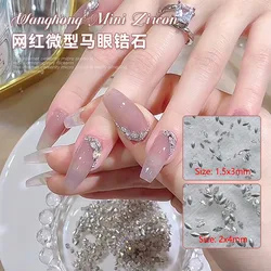 30/100Pcs Pointed Bottom Mini Horse Eye Nail Art Rhinestone Fashion High Quality Zircon Crystal Shiny 3D Manicure DIY Decoration
