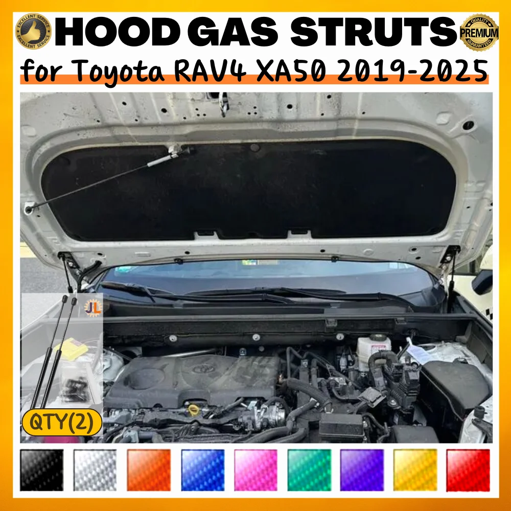 

Qty(2) Hood Struts for Toyota RAV4 XA50 2019-2025 Front Bonnet Modify Gas Springs Shock Absorbers Lift Supports Dampers