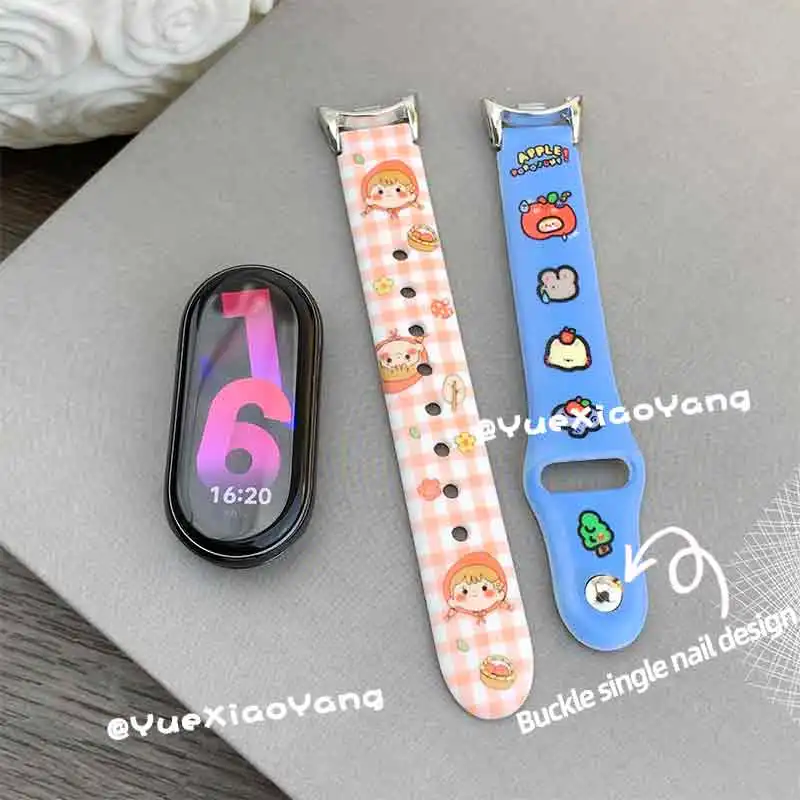 Cinturino orologio stampato estivo MINISO per Xiaomi Mi Band 10 9 8 cinturino da polso braccialetto sostituibile per Mi Band 10 9 8 cinturino intelligente