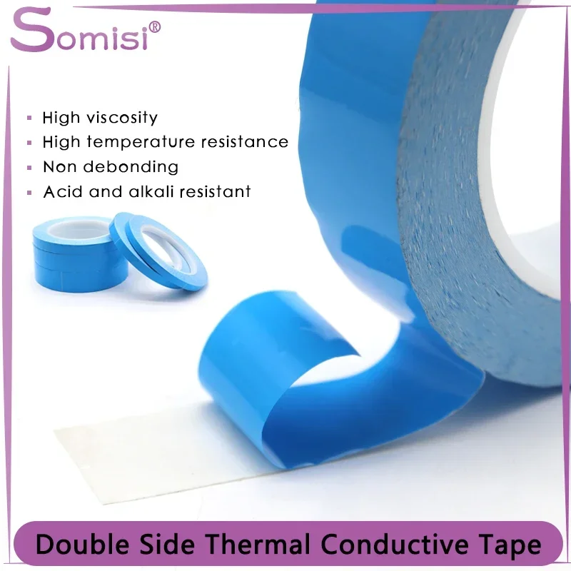 

25M Double Side Thermal Conductive Tape 8-50mm Width Blue Computer CPU GPU Cooling Heatsink Heat Transfer Tape Adhesive tape