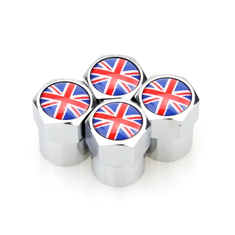 4Pcs UK Flagge Auto Rad Reifen Stem Air Ventil Kappen Abdeckungen Für MINI COOPER S JCW F55 F56 F60 R55 R56 R60 außen Auto Zubehör