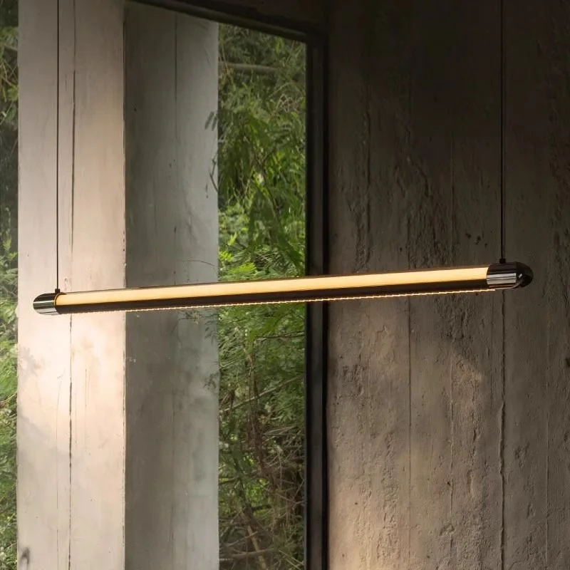 Haoyue Restaurant Chandelier Light Luxury Modern Simple Creative Bar Dining Table High-End One-Character Long Strip Lamp