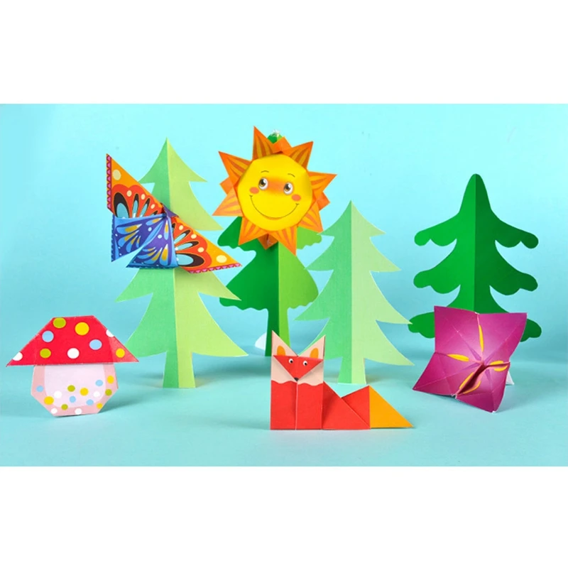 108 Stuks Cartoon Origami Boek Papier Kunst En Ambacht Diy Handgemaakte 3d Puzzel Dieren Ambachten Voor Kinderen Educatief Kind Speelgoed