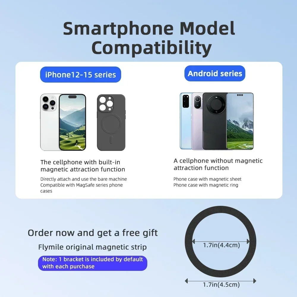 Holder Aluminum Alloy Compatible with MagSafe Phone Adjustable Quick Release for RS 4 Mini/iPhone1615  Tripod Cold Shoe Mount