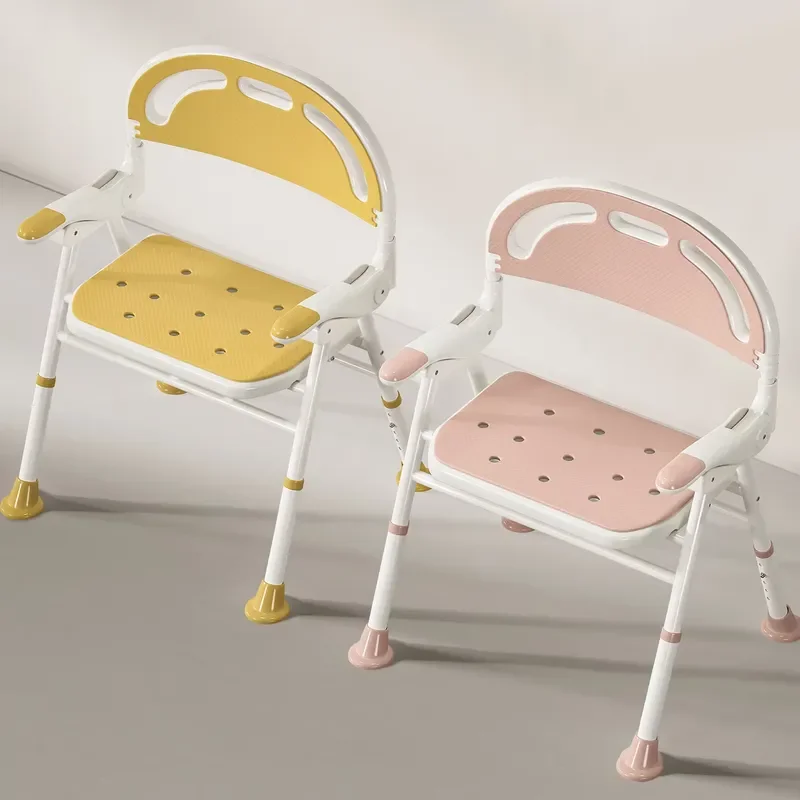 Non-punching aluminum alloy non-slip folding modern simple bathroom bath chair suitable for the elderly pregnant women