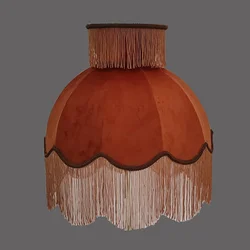 Floor lamp large lamp shade caramel velvet fringe lace lamp shade shell American modern handicraft