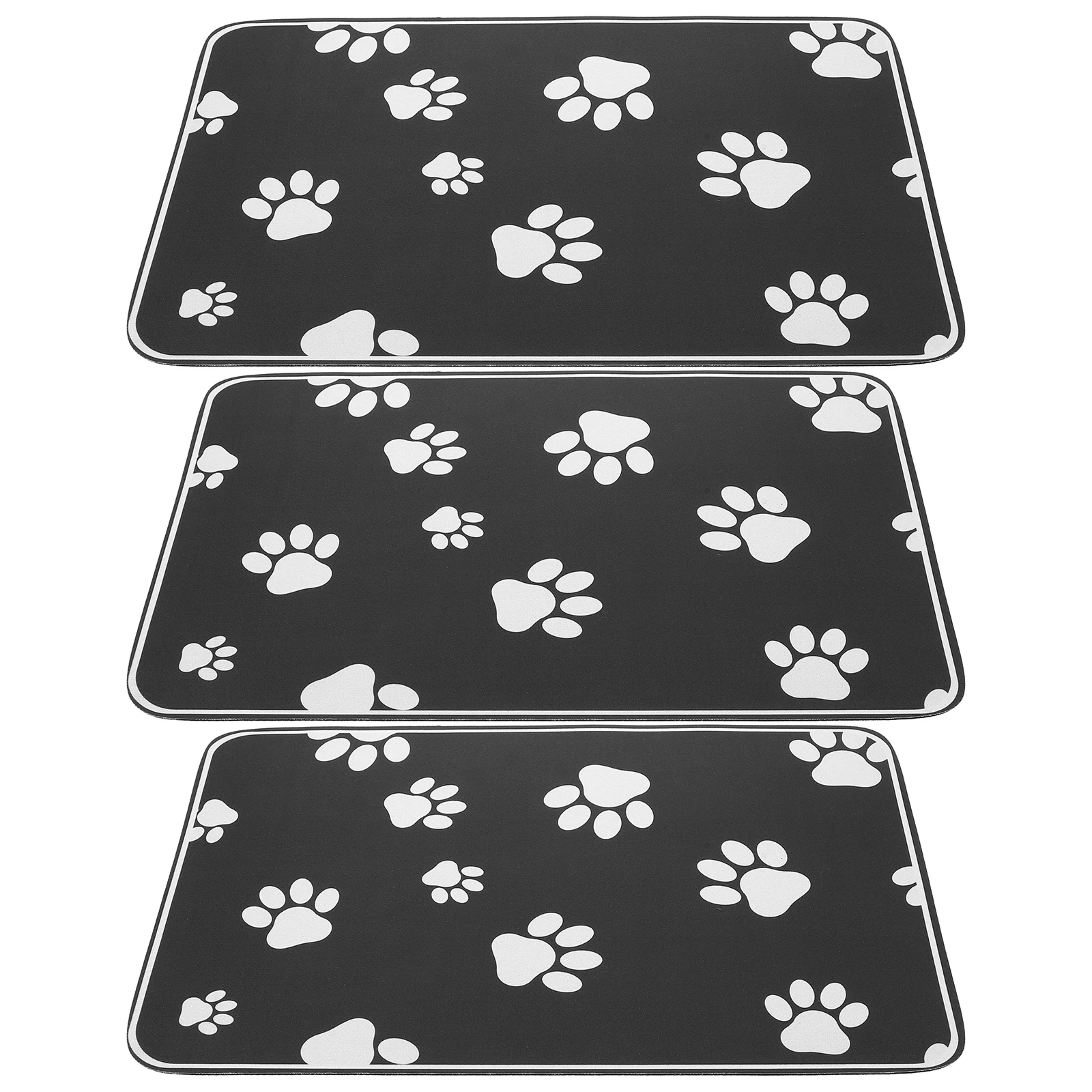 

3Pcs Pet Dining Mat Waterproof Anti- 30x50cm Minimalist Style Food Water Feeding Mat for Dogs Cats