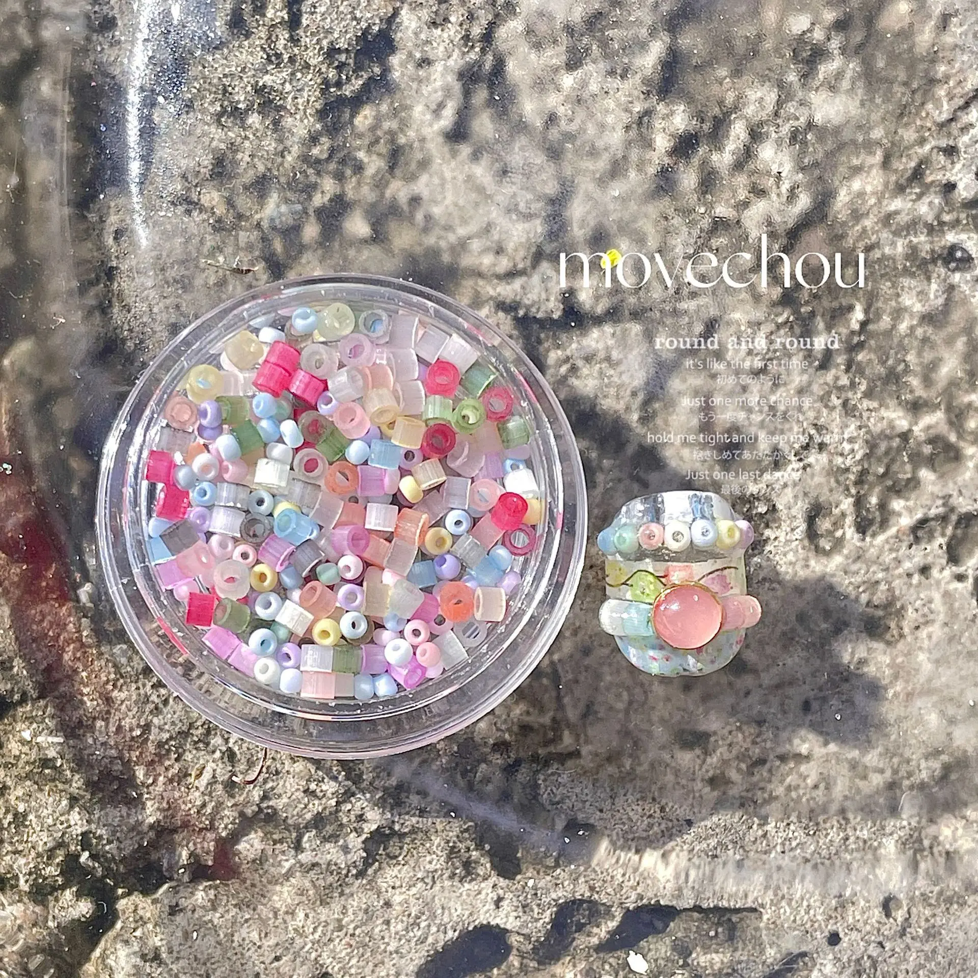 1PC  Cutlery Breads Sea Shell Colorful Button Yarn Mermaid Beads Nail Art Nail Decoratrion Nails Accessories