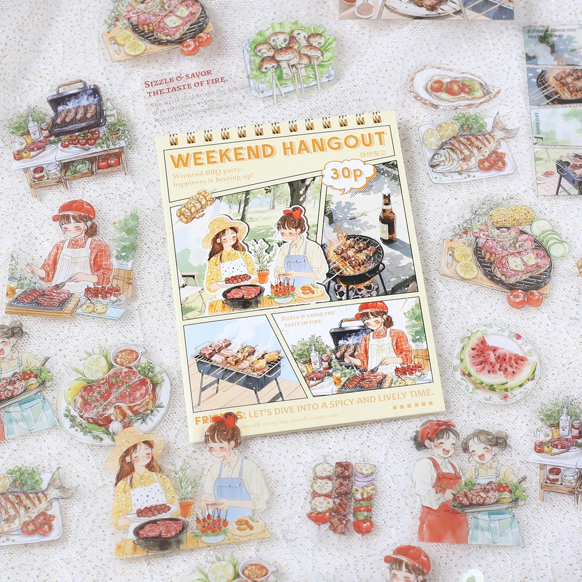 30PCS PET Decoractive Material Sticker Pre-Cut Journaling Sticker Scrapbook Kit Junk Journal Supplies Aesthetic Crafts Stickers image 5