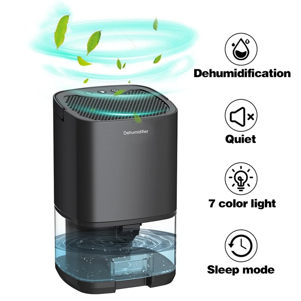 A14G-Dehumidifier and Air Purifier 2 in 1 for Home for Room for Kitchen, Mute Moisture Absorbers Air Dryer Black EU Plug