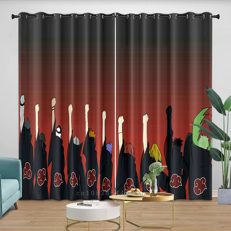 Blackout Curtains Anime Naruto with Grommet 3D Printed Blackout Curtain for Kids Adults Bedroom Living Room Home Decor