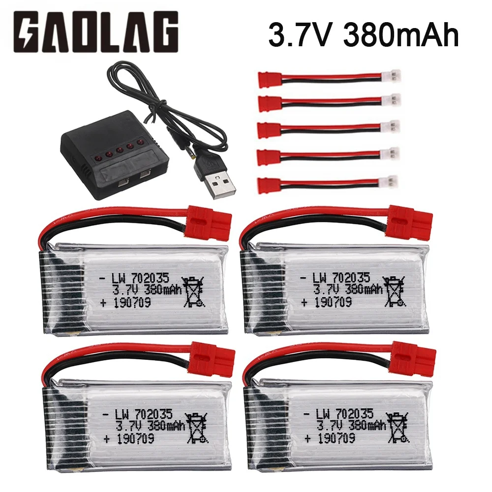 3.7V 380mAh lipo Battery for X5A-1 X15 X15C X15W RC Helicopter Airplane batteries XH4.0 Plug 3.7v 702035 battery and charger set