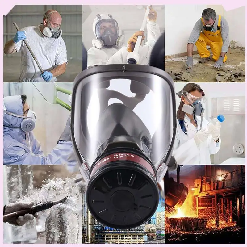 

B24B 2X Full Mask Masks Nuclear And Chemical With 40Mm Activated Carbon Filter, Reusable Respirator Mask For Gases
