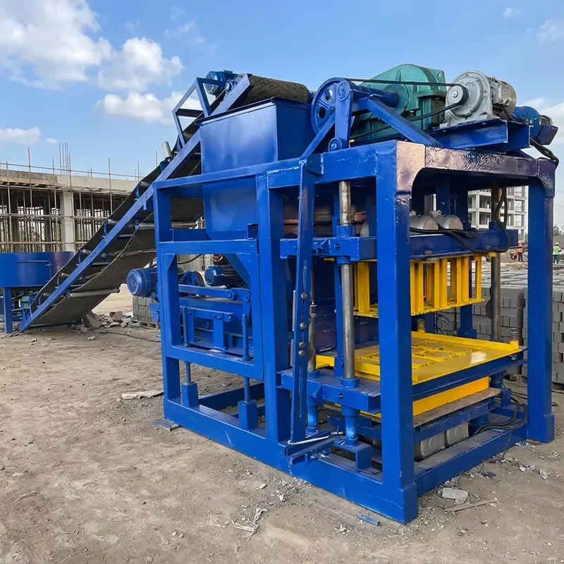 Semi Automatic Vibration Motor Hollow Block Making Machine QTJ4-28 Concrete Brick Machine