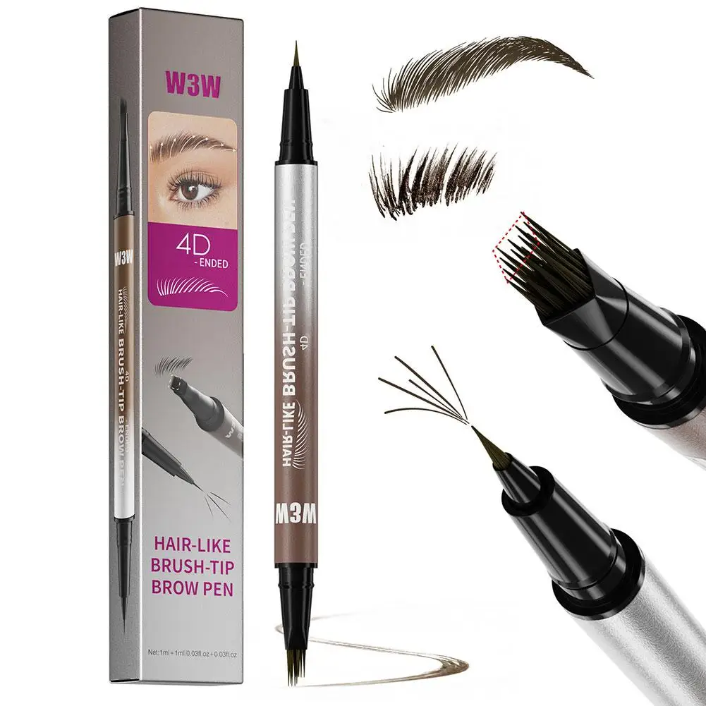 NIEUW Haarachtige wenkbrauwpotlood 4D Micro-Sculpting Dual-Ended Wenkbrauwpotlood en Eyeliner Langdurige vloeibare wenkbrauwpen zoals echt