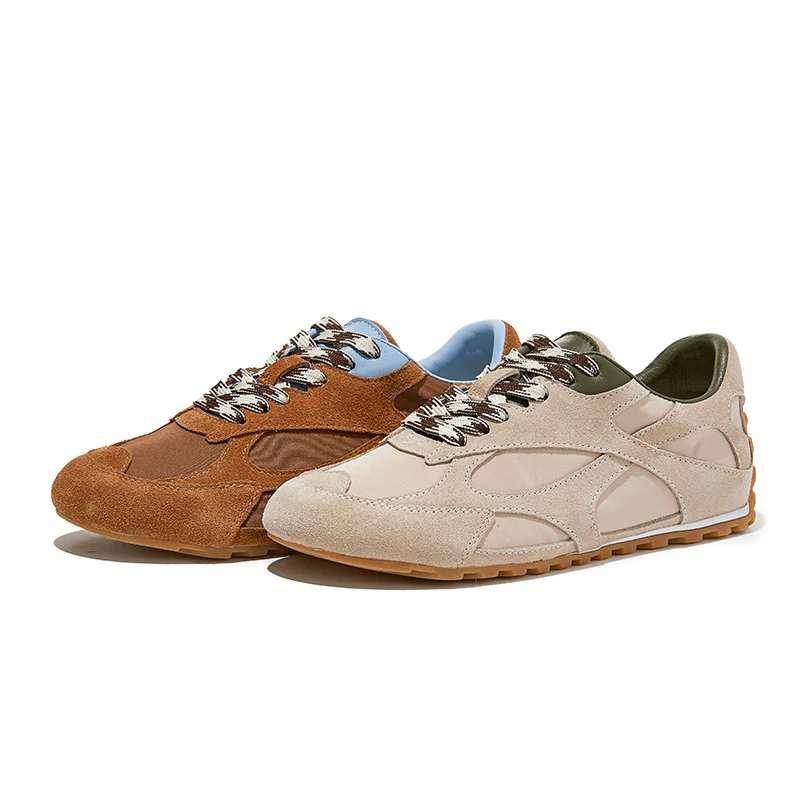 

2026 New Women's sneakers Shoes Color Block Flat German Training Shoes Women Plus Size Non-Slip female Shoes with Tilted Toe