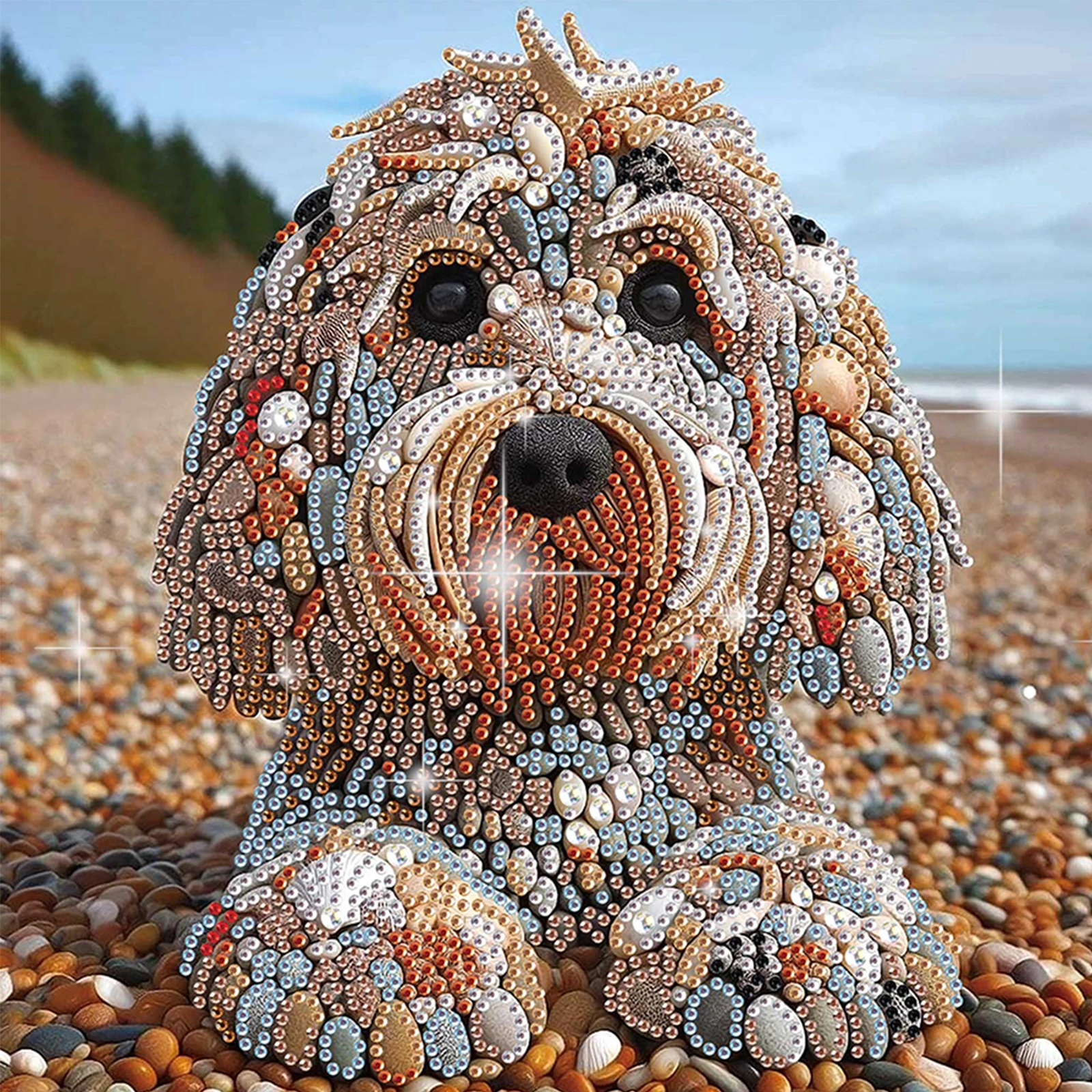 Stone Art Special Shaped 5D DIY Partial Drill Diamond Art Kit for Adults Gift Home Wall Decor Diamonds Paintings Gem Art 30x30cm