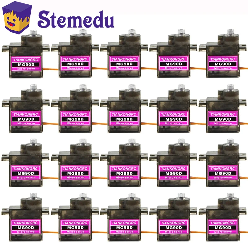 2/5/6/10/20/50/100PCS MG90D 9g Micro Servo Motor High Torque Bearing Upgrad MG90S For RC Plane Helicopter Airplane 450 Drone Toy