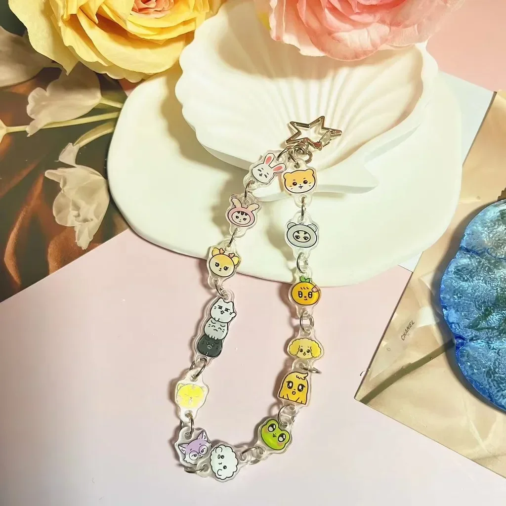 سلسلة مفاتيح سحرية من الأكريليك من Kpop Idol Miniseen، حلقة مفاتيح طويلة على شكل رسوم كرتونية لطيفة