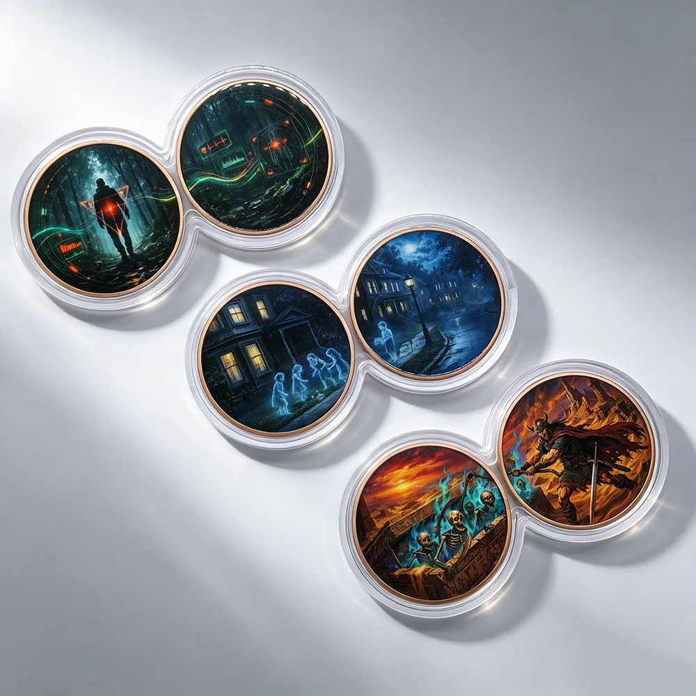 17 Types Skulls Ghosts Forest 1oz .999 Pure Copper Infinity Capsule Coins Color Printed Copper Coin Collectible Souvenir Gift