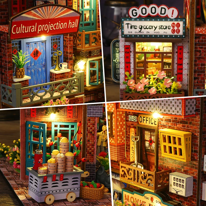 DIY Handcrafted Wooden Cottage Toy & Bookend 3D Puzzle Assembly Kit for Ages 14+ Dimensions 25x21x20.3cm