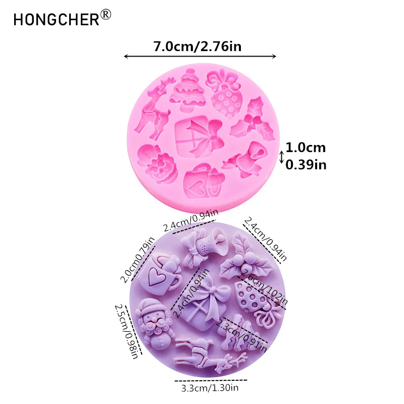 Christmas Series Bells Christmas Tree Snowman Snowhouse Chocolate Cake Silicone Mould DIY Resin Jewellery Accessories Drop Mold - view 2