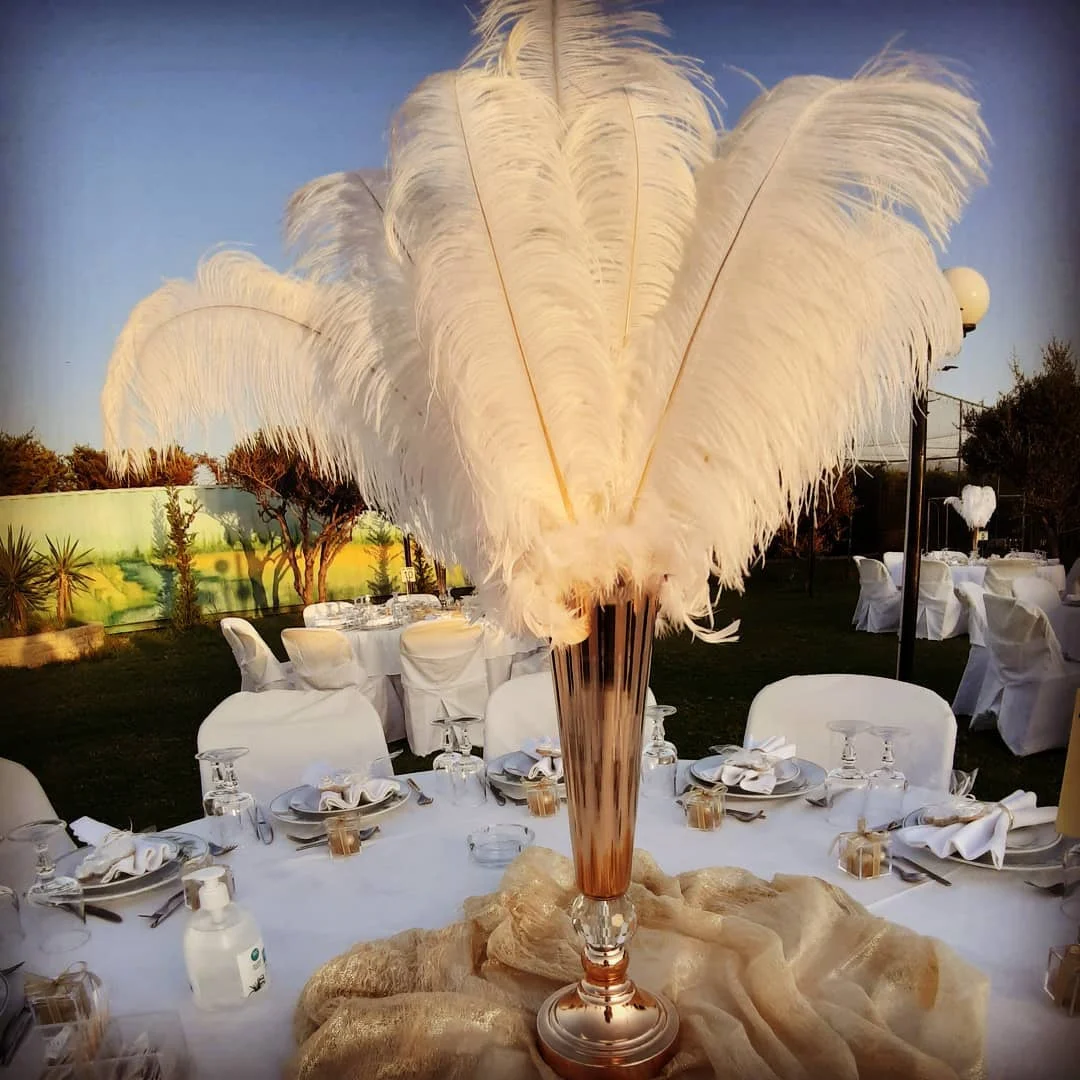 10Pcs White Ostrich Feathers for Crafts Home Party Wedding Decor Natural 15-55cm Ostrich Plumes Table Centerpiece Decoration