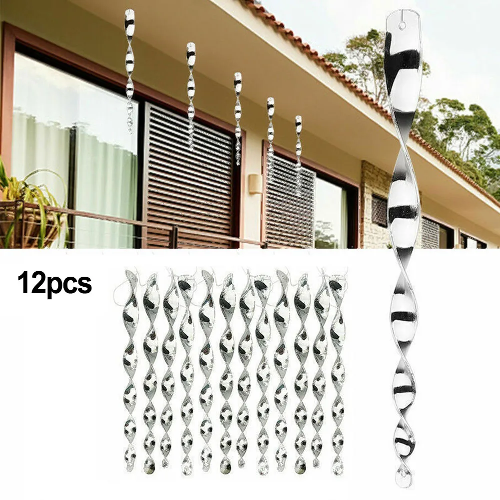 

12 Wind Spiral Bird Reflective Bird Scarer Wind Chime Pigeon Wind Spiral Bird Reflective Device Pigeon Reflective