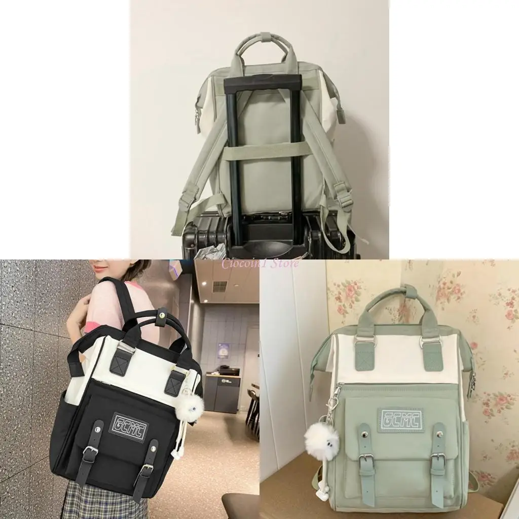 

Y1UB Stylish Nylon Backpack School Bag Rucksack Travel Daypack Book Bags for Junior and Senior High School Students