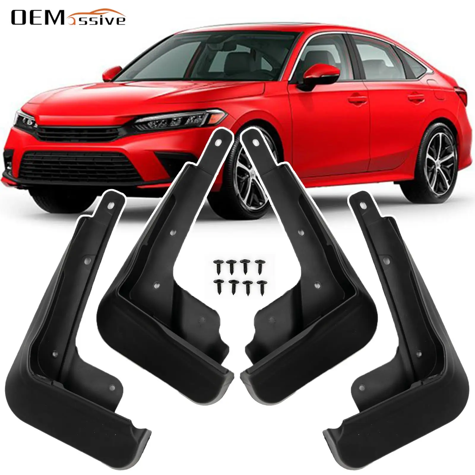 4Pcs Mudflaps Mud Flaps Splash Guard Carfender Mudguard Front & Rear For Honda 11th Civic 2022 Car Accessories Protection Cover