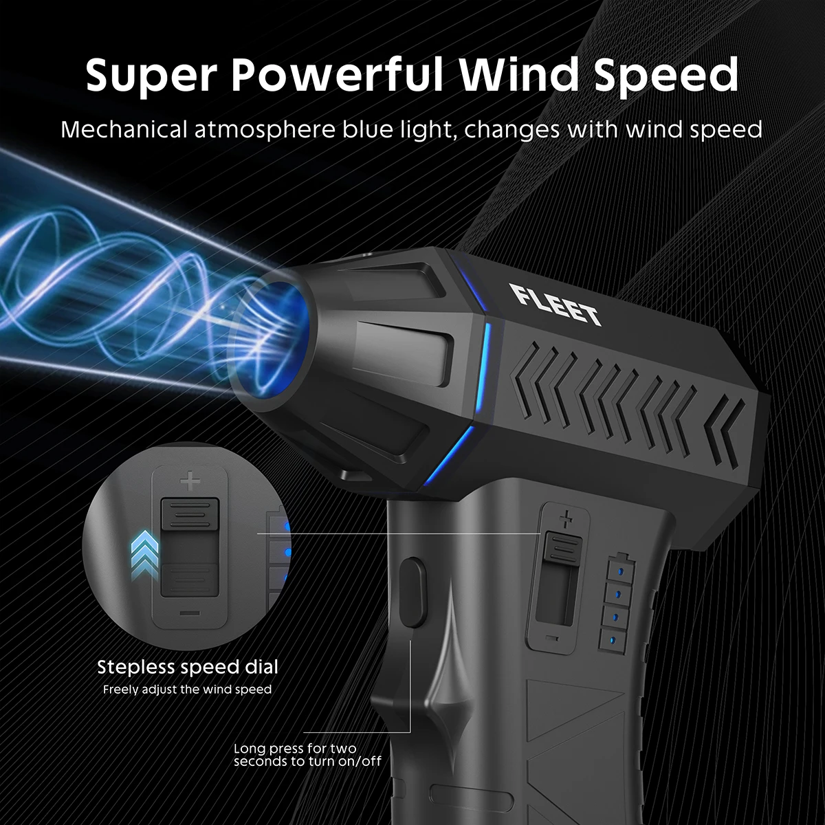 Fleet Violent Fan 130000 RPM Portable Powerful Air Blower Type-C Charging Strong Winds Duster Brushless Motor Turbo Jet Blower