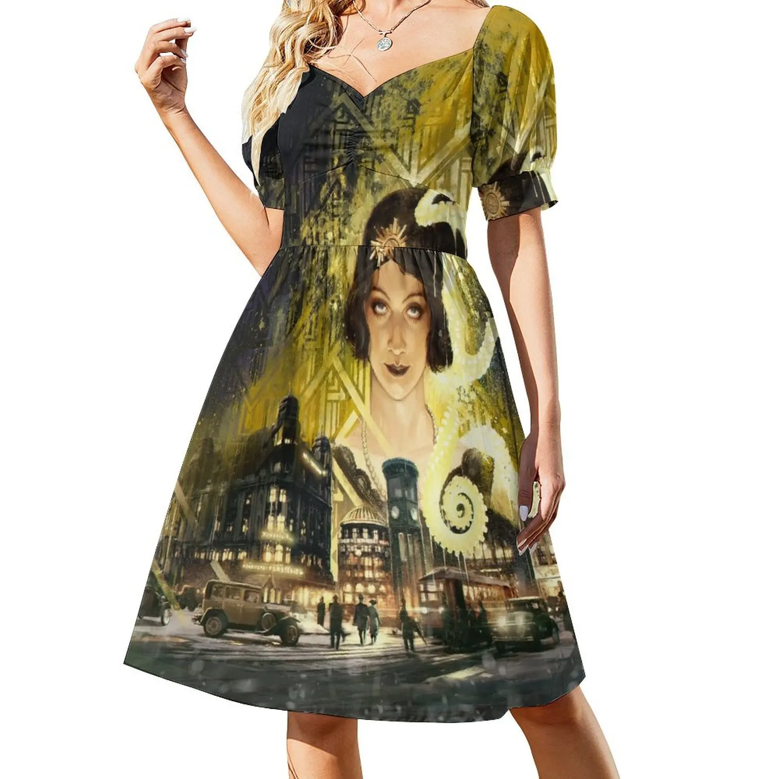 Berlin: The Wicked City Cover by Lo?c Muzy Short Sleeved Dress woman dress Women's summer dress