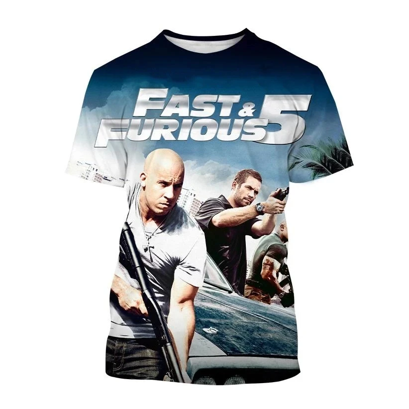 Hot Movie Fast and Furious 5 T-Shirt 3D Printed Men Women Summer Streetwear Fashion Short Sleeve T Shirt Kids Tees Tops Clothing