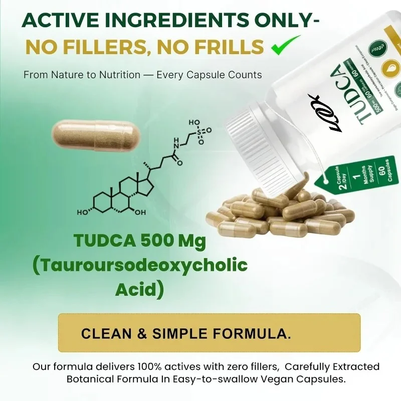 TUDCA 500mg Capsules Taurine Sodium Deoxycholic Acid (TUDCA)