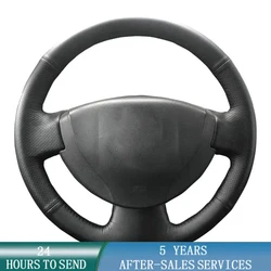 Customized Car Steering Wheel Cover Leather Braid For Renault Logan 1 Sandero 1 Clio 2 Lada Largus 1 Nissan Almera 3 (G15)