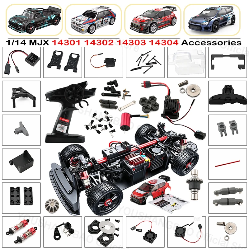1/14 MJX 14301 14302 14303 14304 Remote Control Car Original Factory Parts: Front and Rear Swing Arms, Steering Gear, Bearings