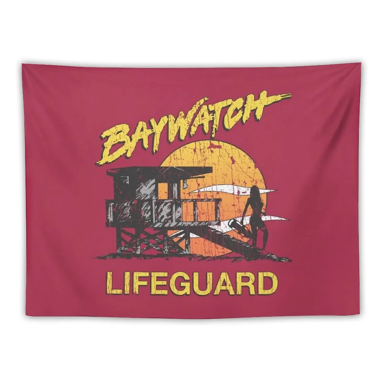 Baywatch Lifeguard Sunset 1989 Tapestry Home Decoration Accessories Decor Home Tapestry