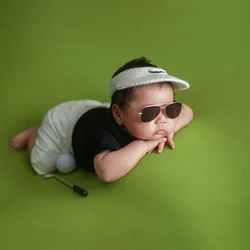 Roupa De Fotografia Recém Nascida, Roupa De Bebé Menino, Shorts De Manga Curta, Roupa Esportiva, Óculos De Sol, Adereços De Golfe, Estúdio Infantil, Tema De Foto