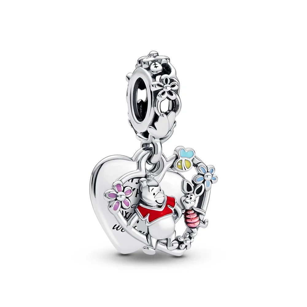 Abalorio de plata de ley 925 auténtica para mujer, colgante de tigre de puntada, compatible con pulsera Pandora Original, cuentas de oso, regalo de joyería