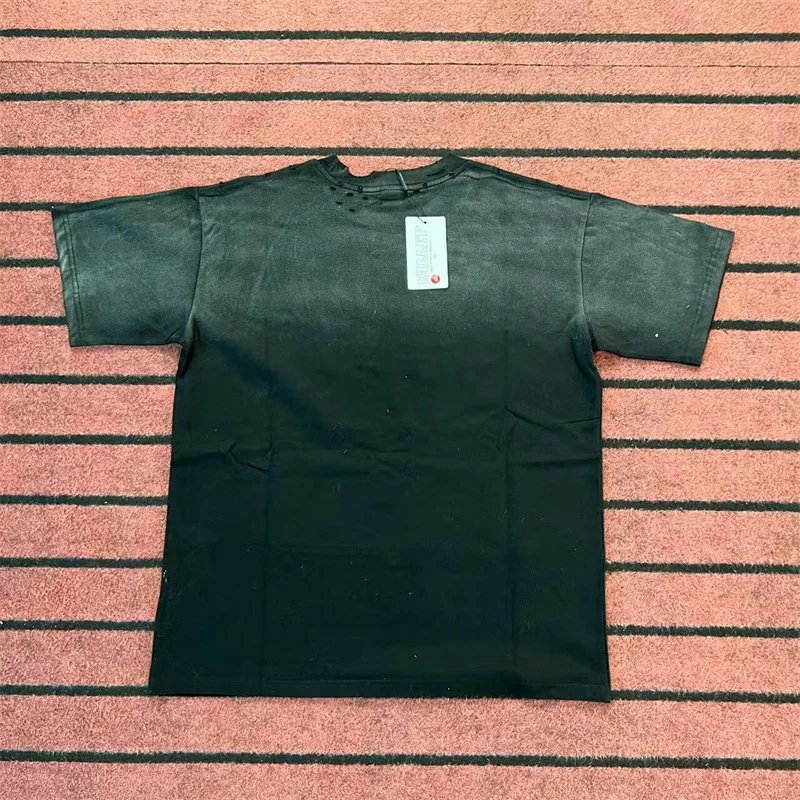 VALLEY Black Washed Short Sleeves Men Women Pure Cotton Vale American Streetwear T-Shirts Top Tee